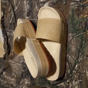 Light Tan platform suede insole sandal